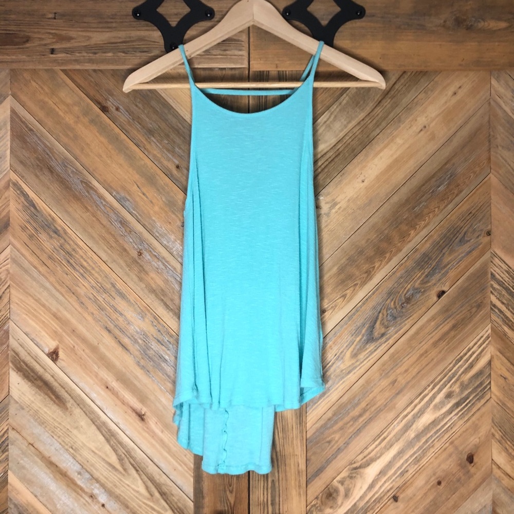 Turquoise target tank top